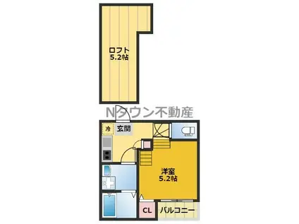 メゾン シュシュ(1K/1階)の間取り写真