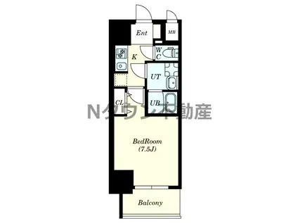 S-RESIDENCE上飯田駅前(1K/4階)の間取り写真