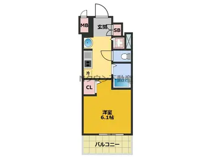 プレサンスSAKAE白川公園Ⅱ(ワンルーム/7階)の間取り写真