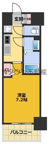 プレサンス上前津エレスタ(1K/5階)の間取り写真