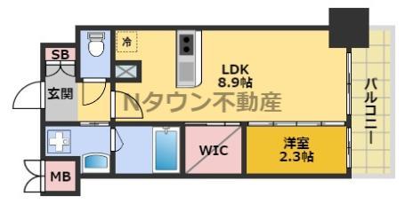 ハーモニーレジデンス名古屋 イースト(1LDK/8階)の間取り写真