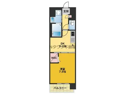 パティオ・エスペランサ(1DK/8階)の間取り写真