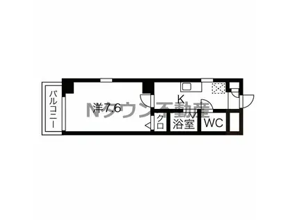 ドミール長者町(1K/3階)の間取り写真