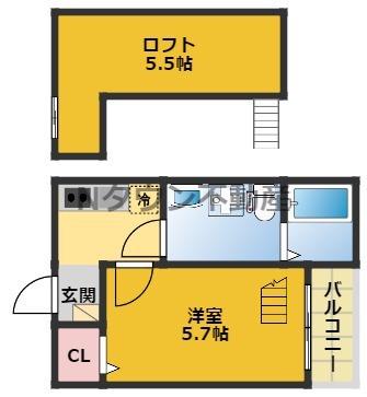 PASTOSO K (1K/2階)の間取り写真