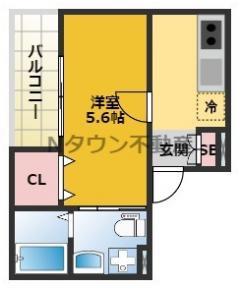 名鉄名古屋本線 東枇杷島駅 徒歩8分 3階建 築8年(1K/1階)の間取り写真