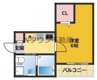 CRASTINE烏森町8丁目(1K/2階)の間取り写真