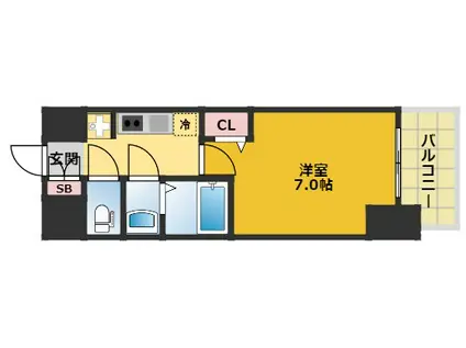 エステムコート名古屋グロース(1K/15階)の間取り写真