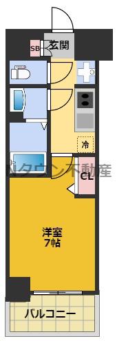 ディアレイシャス名古屋太閤通Ⅲ(1K/10階)の間取り写真