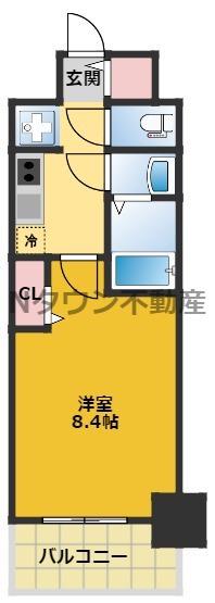 ディアレイシャス浅間町(1K/4階)の間取り写真
