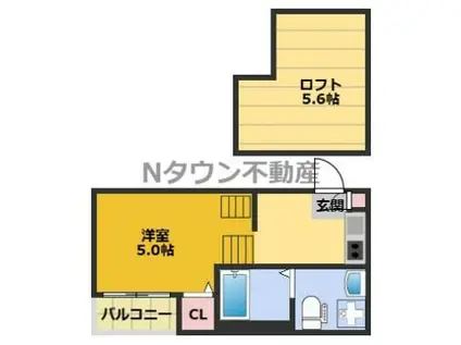 VILLETTA栄(1K/2階)の間取り写真