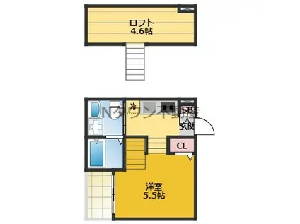 モルゲンロート(ワンルーム/2階)の間取り写真