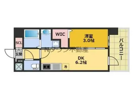 エステムコート名古屋セントリア(1DK/13階)の間取り写真