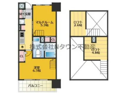 エステムコート名古屋駅前CORE(2K/12階)の間取り写真