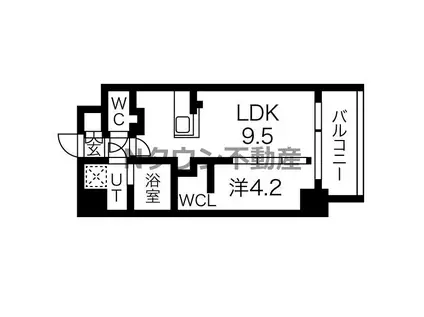 GRANVIA浄心(1SLDK/2階)の間取り写真