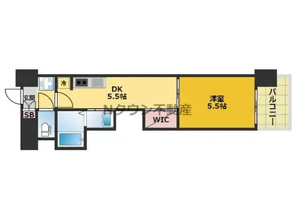 エステムコート名古屋平安通クチュール(1DK/11階)の間取り写真