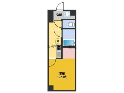 ロアール(1K/1階)の間取り写真