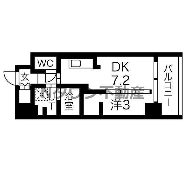 GRANVIA浄心(1SLDK/6階)の間取り写真