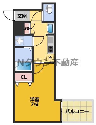 レジデンス名古屋千代田(1K/11階)の間取り写真