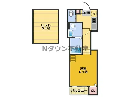 フレグラント オリーブ名城公園(1K/1階)の間取り写真