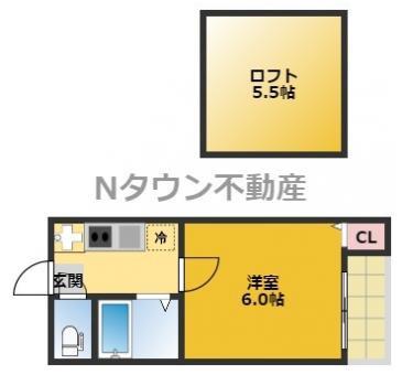 CLAUDIA太閤(1SK/2階)の間取り写真