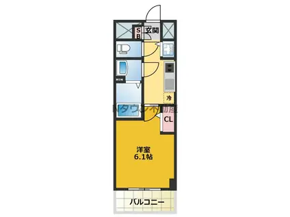 プレサンス広小路通葵(1K/12階)の間取り写真