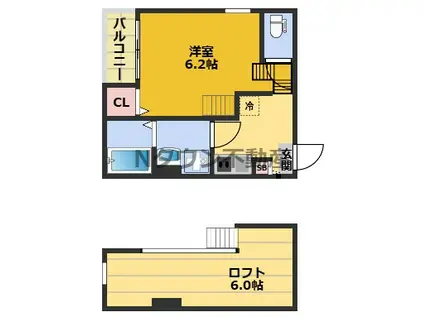 クオーレ名古屋(1K/1階)の間取り写真