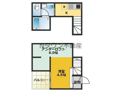 BLANCA上石川(ワンルーム/1階)の間取り写真