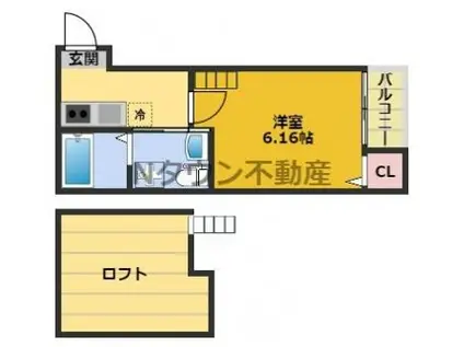アモーレ笠取(1K/1階)の間取り写真