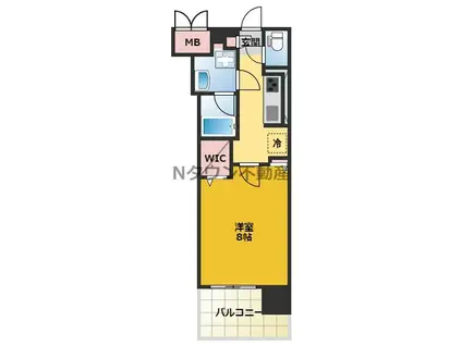 プレミアムコート大須(1K/13階)の間取り写真