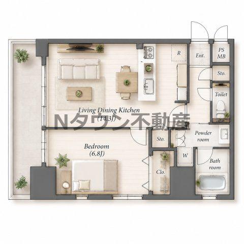FIRST RESIDENCE SAKAE(1LDK/7階)の間取り写真