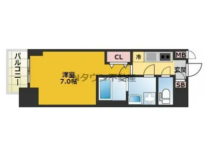 S-RESIDENCE名駅ノース(1K/3階)の間取り写真