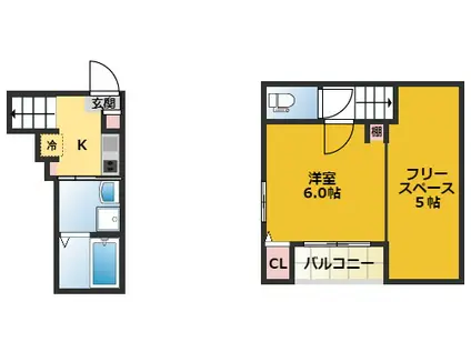 ロレイアム(1SK/1階)の間取り写真