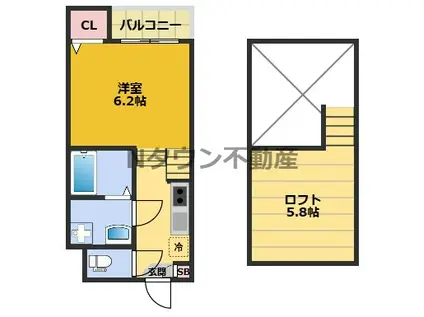 CRESTA(1K/1階)の間取り写真