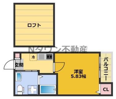 アモーレ笠取(1SK/1階)の間取り写真