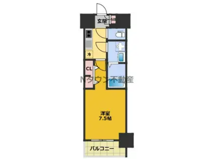 S-RESIDENCE浅間町駅前AXIAL(1K/7階)の間取り写真