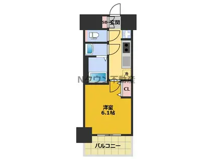 プレサンス太閤通駅前デュプル(1K/8階)の間取り写真