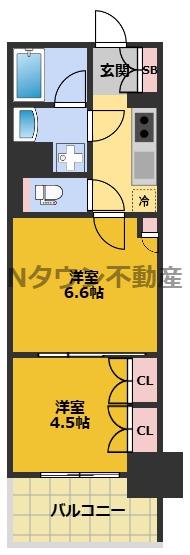 プレサンス名駅南ブリエ(2K/11階)の間取り写真