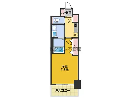エステムコート名古屋TWIN ウエスト(1K/10階)の間取り写真