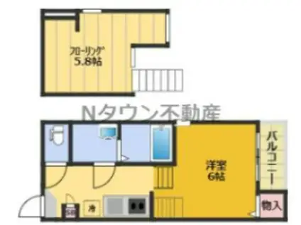 ハーモニーテラス清水Ⅴ(1K/1階)の間取り写真