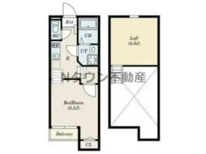 CREO中村公園弐番館(1K/2階)の間取り写真