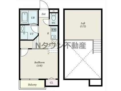 CREO BAKER庄内通 (1K/2階)の間取り写真