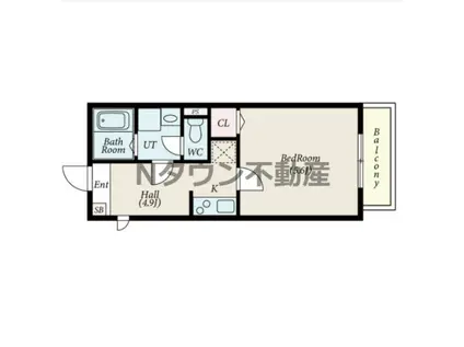 GALLERY庄内通(1K/3階)の間取り写真