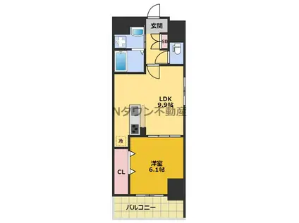 ファミールプライム(1LDK/7階)の間取り写真