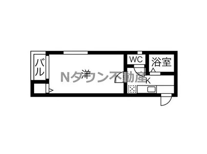 ヴィアトール(1K/1階)の間取り写真