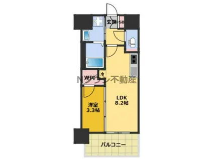 S-RESIDENCE烏森AUREATE(1LDK/12階)の間取り写真