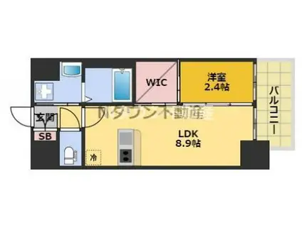 ハーモニーレジデンス名古屋 イースト(1LDK/2階)の間取り写真