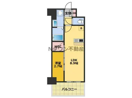 メイクスアート名駅南Ⅳ(1LDK/9階)の間取り写真