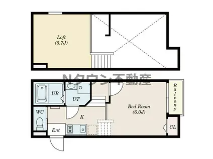 GRAZ名古屋駅北 (1K/1階)の間取り写真