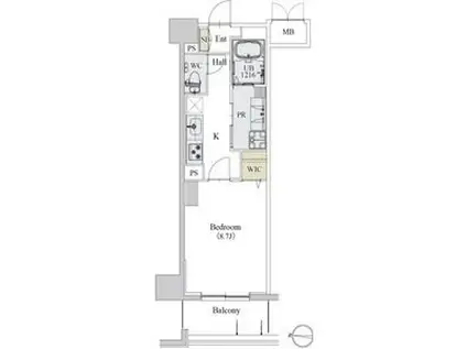 カスタリア新栄II(1K/9階)の間取り写真