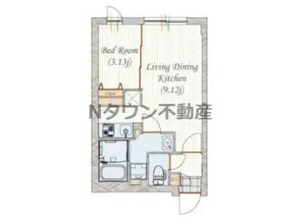 QUADOR 名古屋城駅(1LDK/4階)の間取り写真